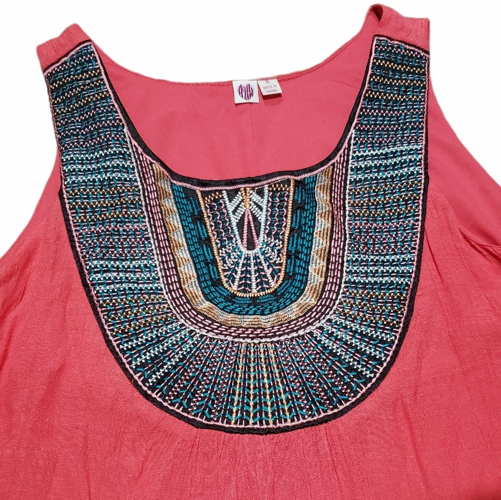As U Wish Sleeveless Embroidered Dress - S